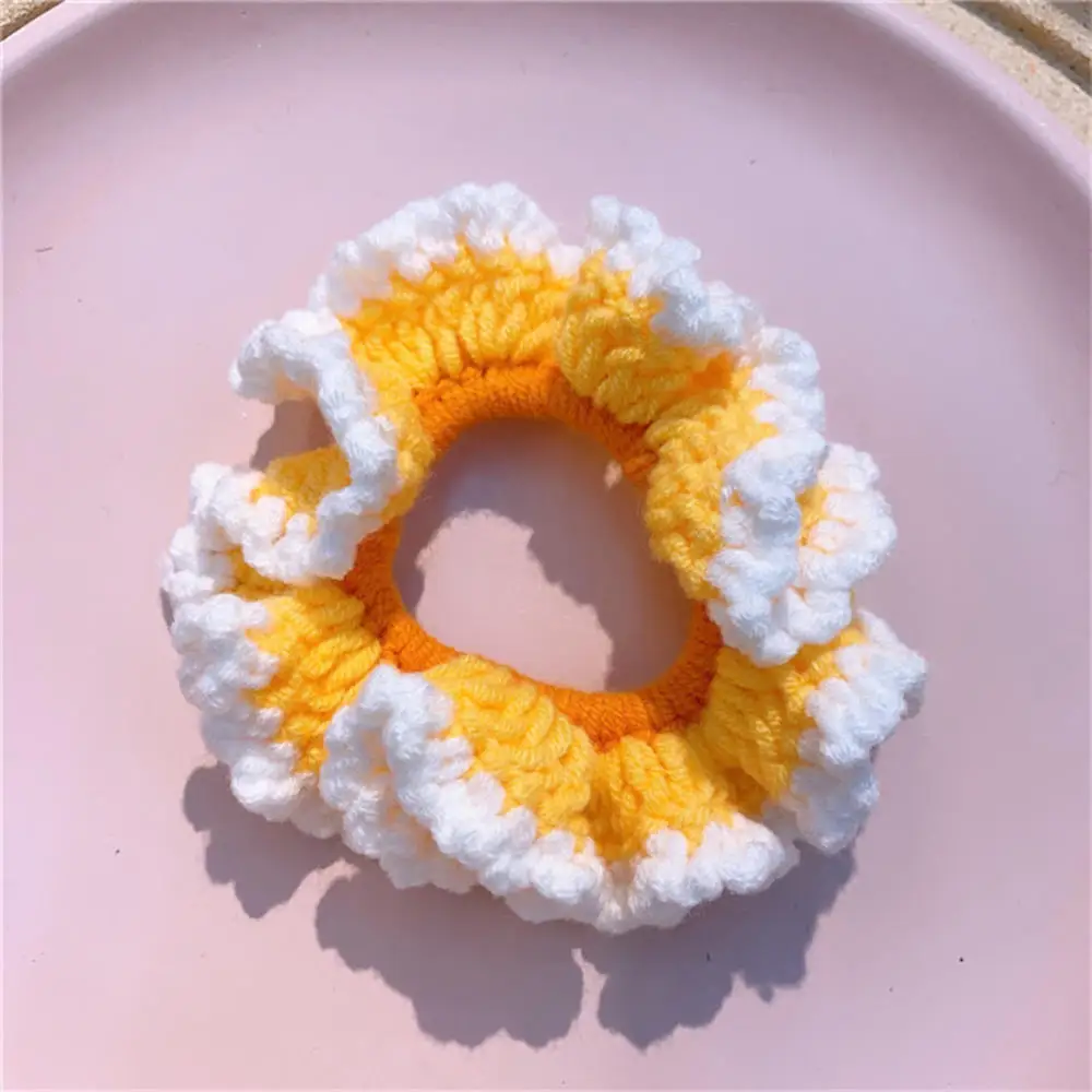

Women Girls Cute Colorful Bow Laciness Knitting Scrunchie Rubber Bands Sweet Headband Hair Band Fashion Hair Accessories