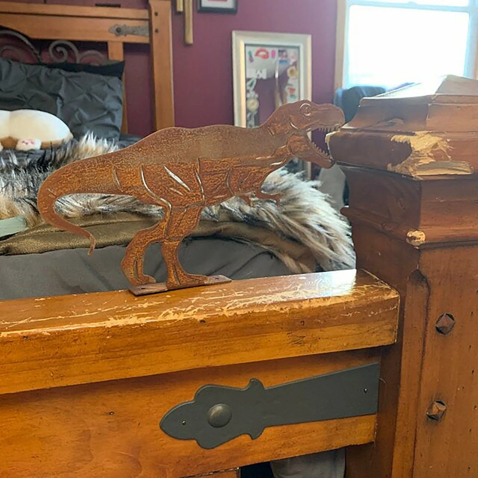 Динозавр декоративный художественный силуэт металлический животного декор для