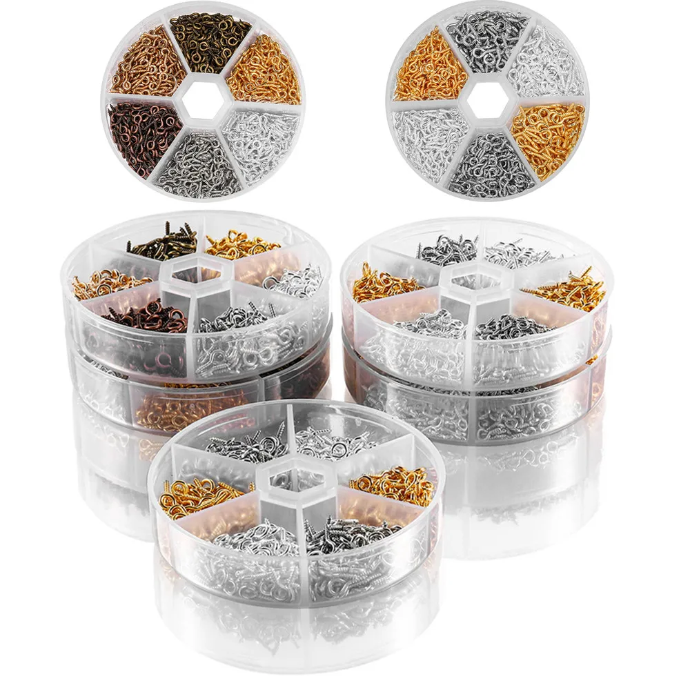 

5 стилей 600-900 шт смешанных цветов заколки для глаз крючки застежки коннектор для Набор для создания украшений DIY набор ювелирных изделий