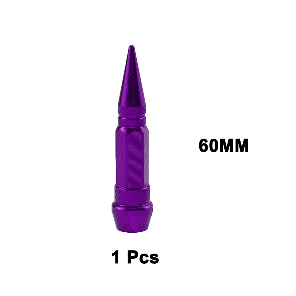 60mm Purple 1pcs 1 шт. Универсальный Алюминий сплава для автомобилей и мотоциклов Автомобильный велосипед Спайк Форма пыле шин колесо, Шпиндельный колпачки стайлинга автомобилей Тюнинг - Цвет: 60mm Purple 1pcs