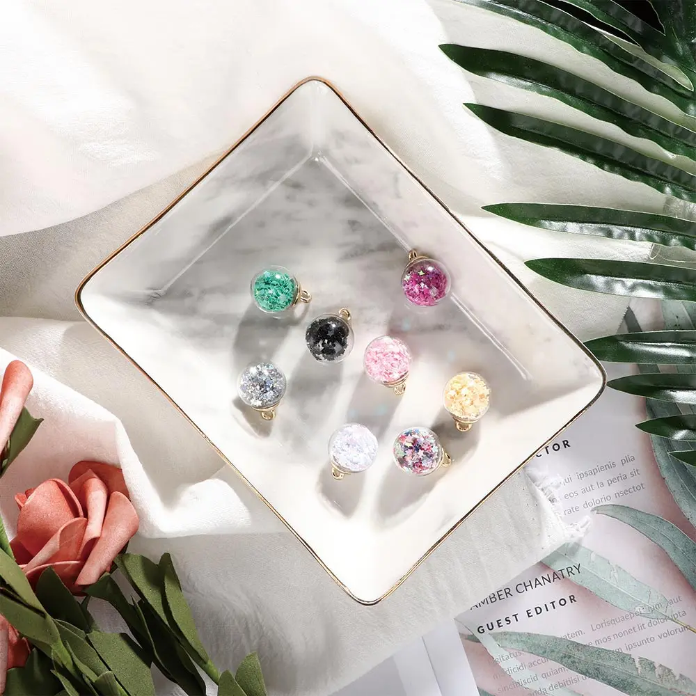 8 шт. универсальные красочные прозрачные стеклянные шарики звезды бусины