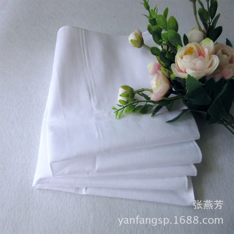 

20 / PCS pure cotton white handkerchief 28cm pure cotton white small square towel painting tie dyeing printing customized DIY fa