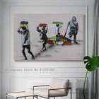 Граффити Бэнкси-стрит, художественные картины на холсте, абстрактные постеры и принты для детского труда, Настенная картина для гостиной, домашний декор