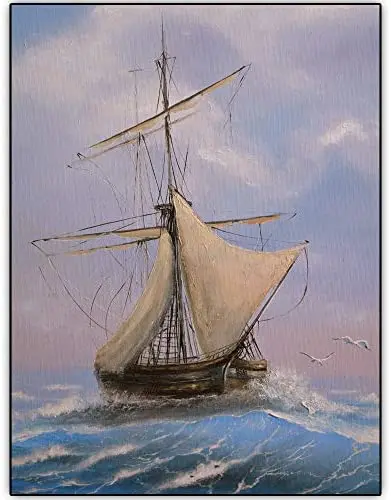 

Original Retro Design Big Wave Sailing Wood Signs Wall Art|Natural Wooden Board Print Poster Wall Decoration