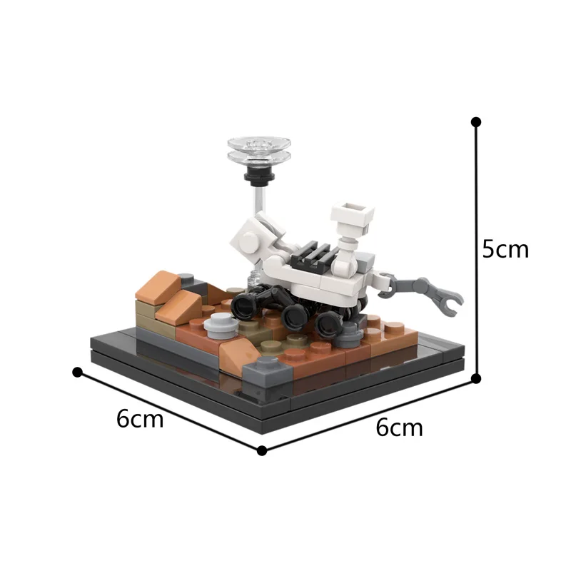

MOC Mini Perseverance Mars Rover Mini Scene Rover Spaceship Modular Wit Helicopter Building Block Model Children Toys DIY Gifts