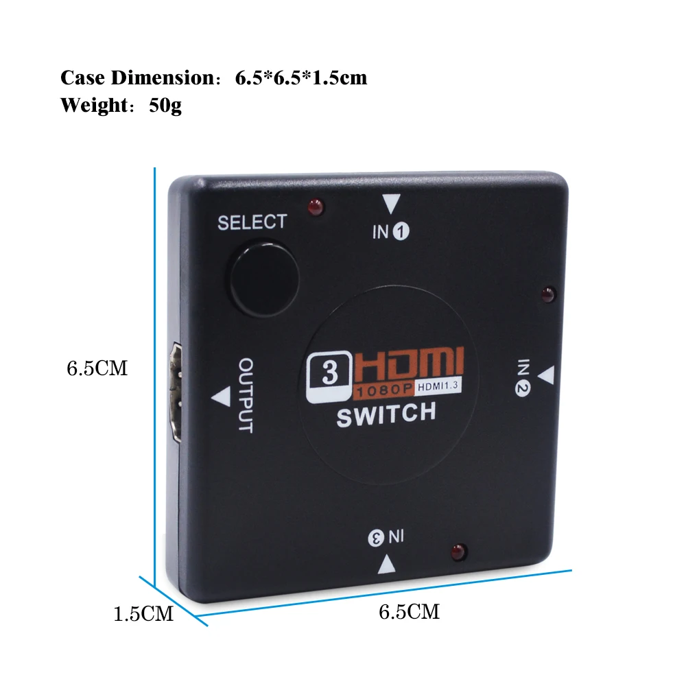 AOEYOO 3 port HDMI Switch Switcher In 1 Out Portas 3X1 Splitter Box Port for HDTV 1080p Video Adapter | Электроника