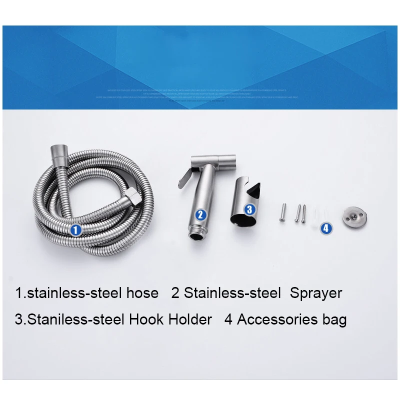 

Handheld Toilet Bidet sprayer set 304Stainless Steel Hand Bidet faucet for Bathroom hand sprayer shower head self cleaning