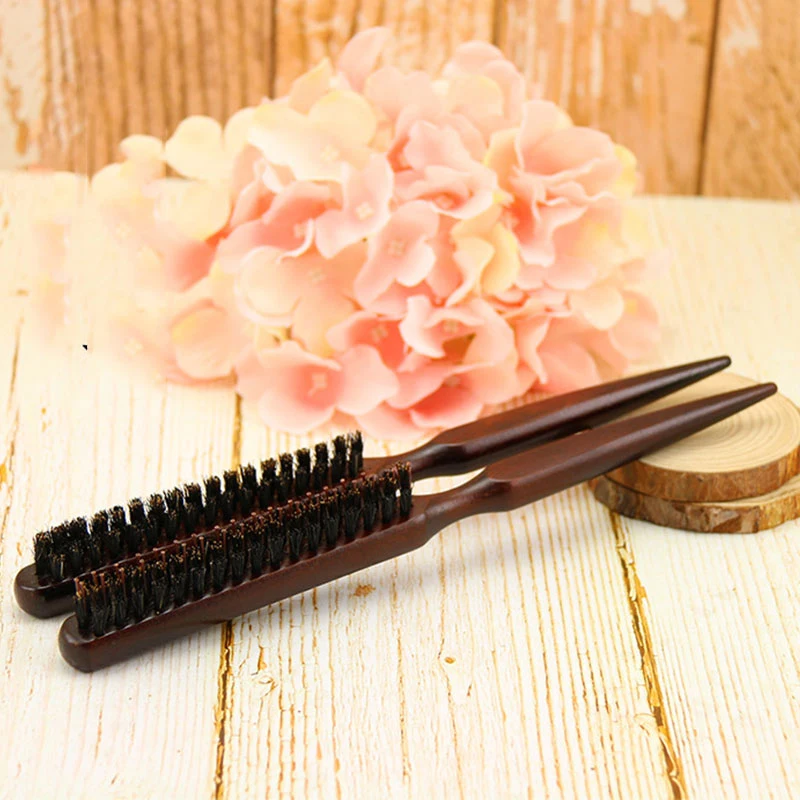 

Wooden Handle Three Rows Hair Combs Back Teasing Brush Hair Fluffy Hairdressing Salon Supplies Styling Tools Hairstyle Care