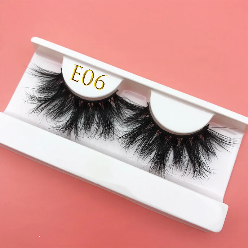 25mm E06 MIKIWI - 100% Handmade Natural Thick Eye Lashes | Wispy Makeup Extension Tools | 3D Mink Hair | Volume-Boosting Soft False Eyelashes image 2