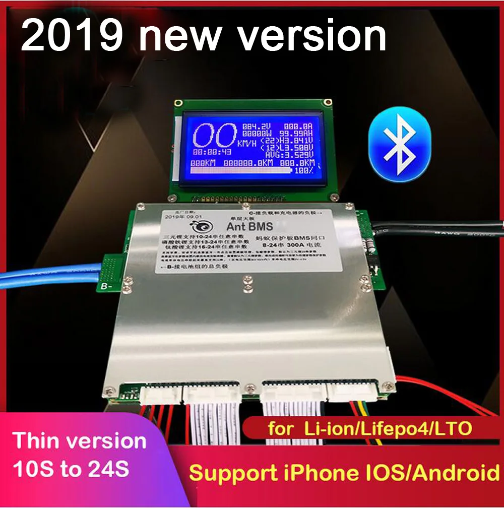 Умная плата защиты литиевых батарей Bluetooth 8S 24S 300A 200A 100A BMS Lipo liion lifepo4 LTO 13S 14S 16S 20S 72V 60V