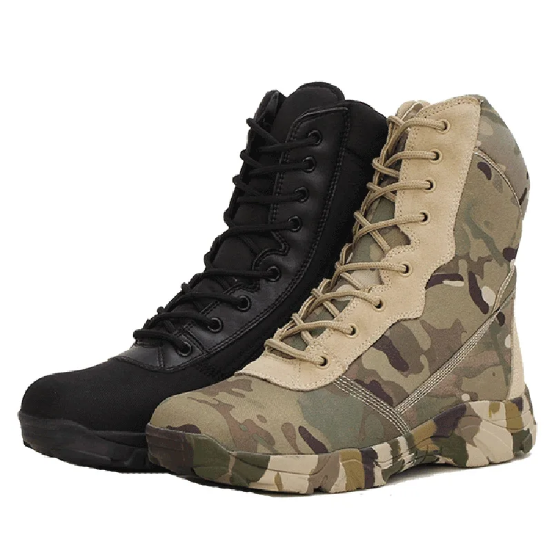 

Высокие камуфляжные ботинки для пустыни армейские боевые ботинки уличная Мужская Военная Повседневная обувь противоскользящая износосто...