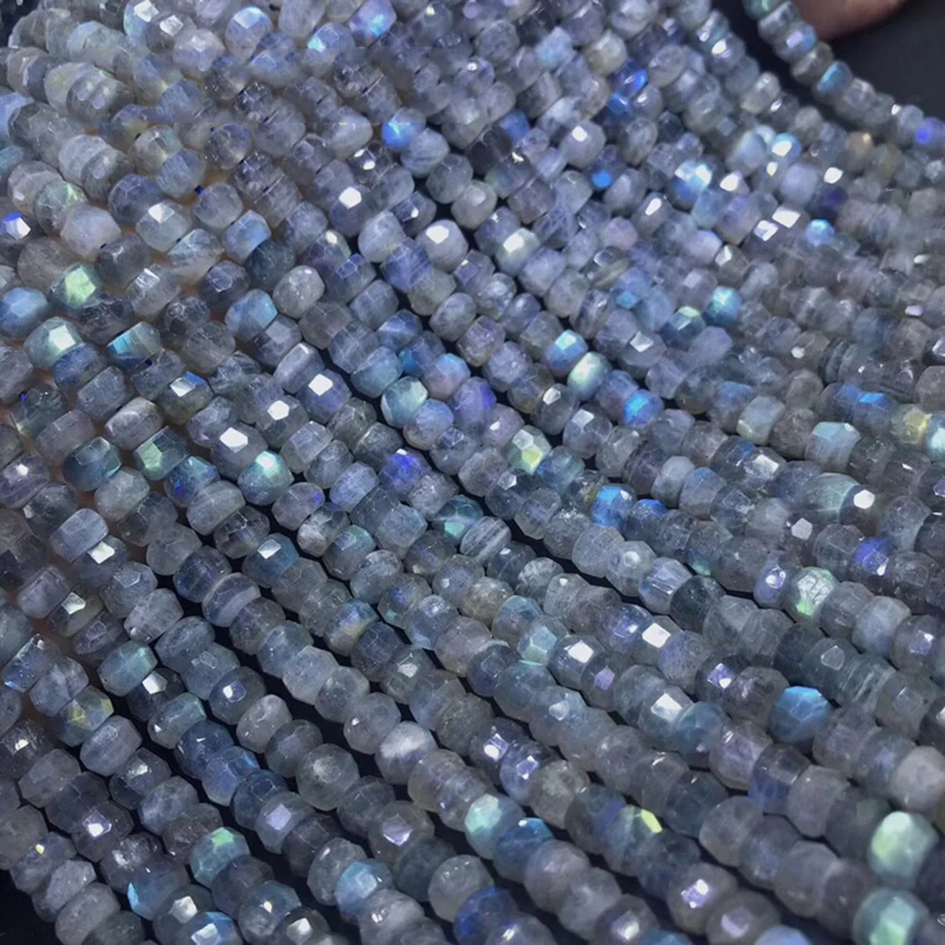 ICNWAY натуральный лабрадорит Аквамарин 4x7 мм граненые бусины из драгоценного камня