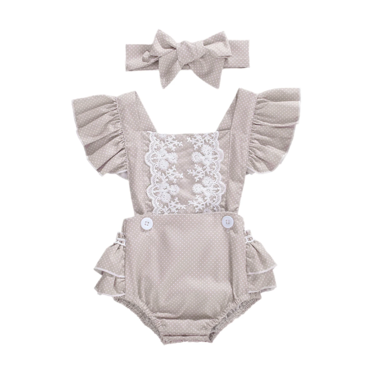 Комбинезон для младенцев 0-24 месяцев кружевной боди с цветочным рисунком