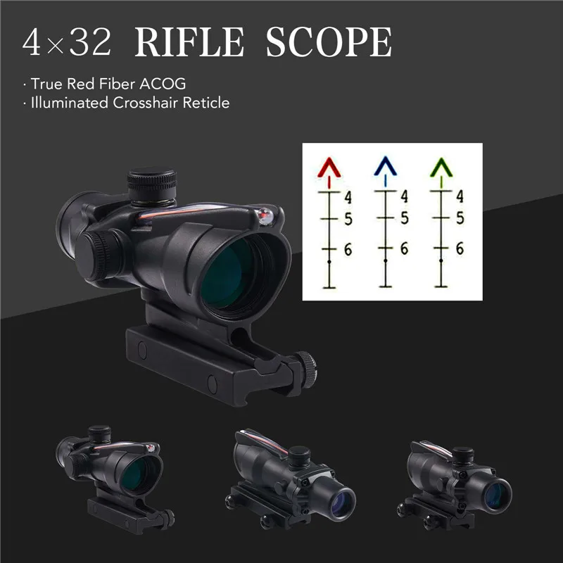 

Тактический Прицел ACOG 4x32, оптический прицел с красной подсветкой