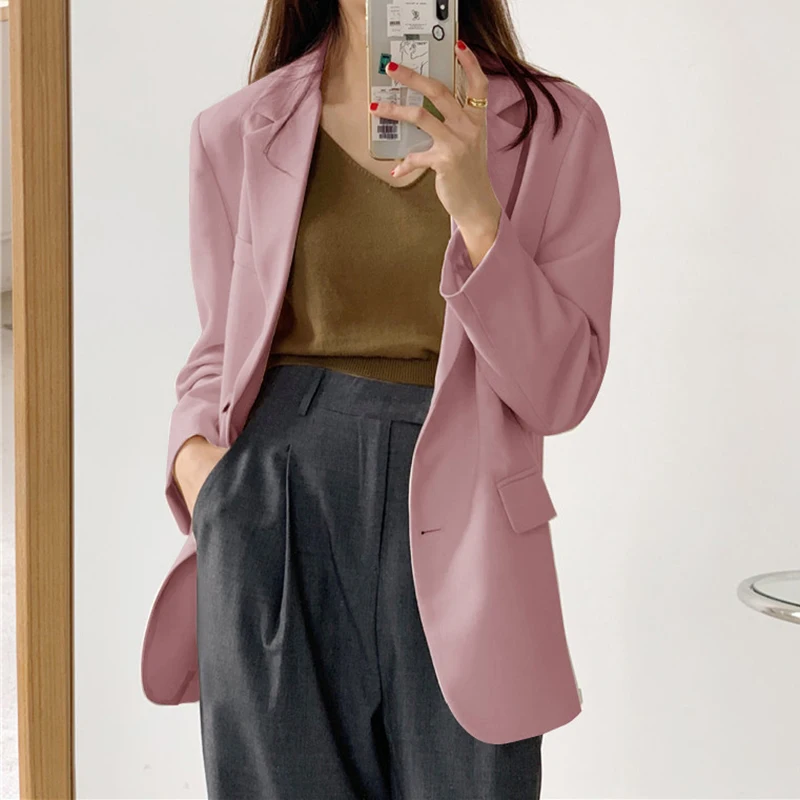 Женский офисный Блейзер Sungtin 4 цвета Свободное пальто винтажная элегантная