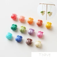 10pcs french vintage tulip flower coral material diy ear stud bracelet necklace beaded material accessories