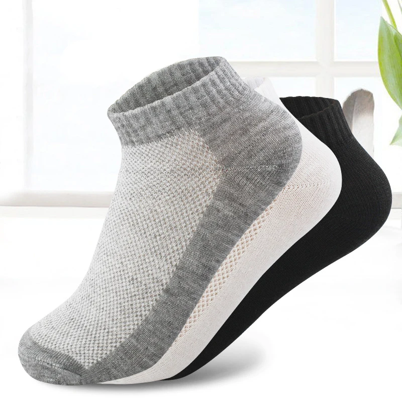 

20Pcs=10Pair Breathable Men's Socks Short Ankle Socks Men Solid Mesh High Quality Male Boat Socks HOT SALE 2020 Hot