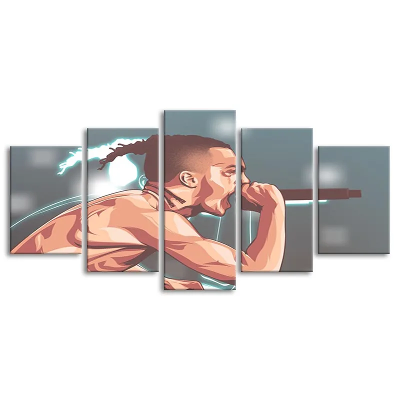 

5P холщовый плакат, американский рэпер XXXTentacion, настенная живопись, настенные картины, декор для спальни, без рамки