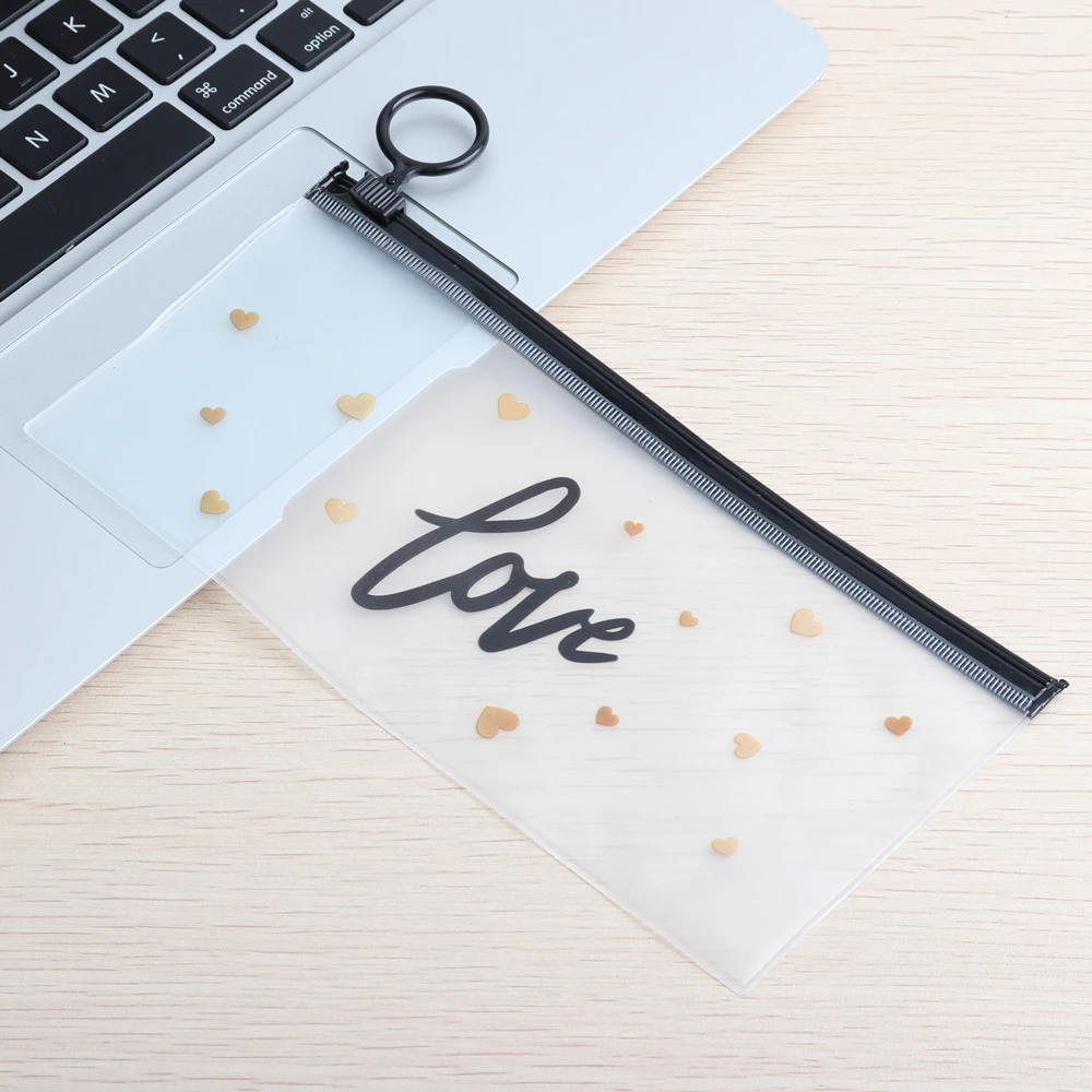 5 шт. прозрачный пенал с буквенным принтом простая сумка-карандаш для офиса и