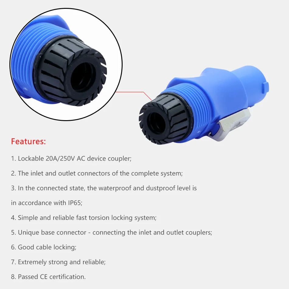 2 предмета/1 комплект Водонепроницаемый соединитель Powercon 3 штыря NAC3FCA 20A кабель