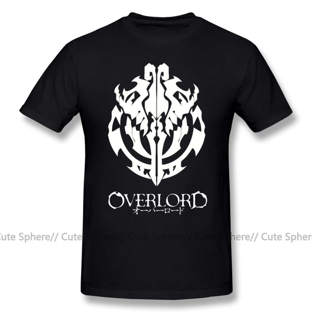 Футболка с надписью «Overlord», футболка с эмблемой «Guild» Ainz Ooal, графическая футболка с коротким рукавом, Мужская футболка большого размера - Цвет: Black