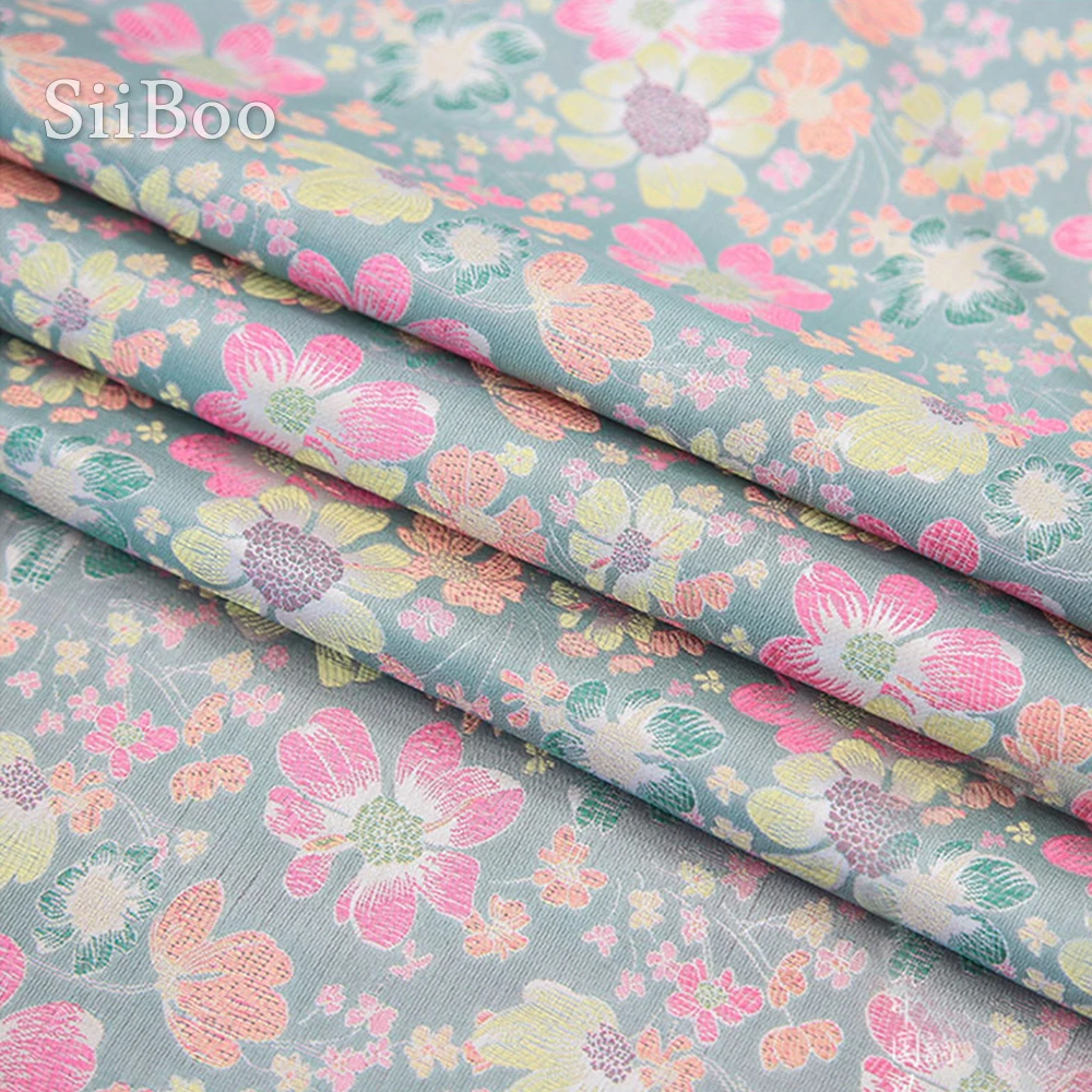 Китайская дешевая фабрика изящная жаккардовая ткань с цветами для платья пальто
