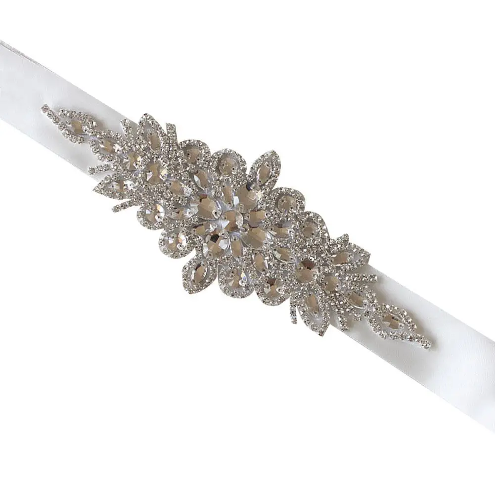 Стразы для свадебного пояса с серебряными кристаллами и жемчугом платья |