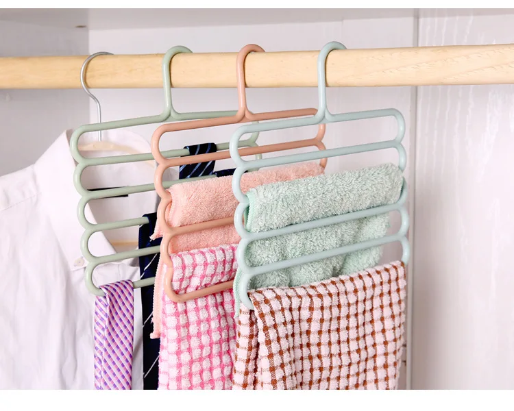 

Five-layer drying rack, multi-layer trouser rack, scarf and tie rack hangers