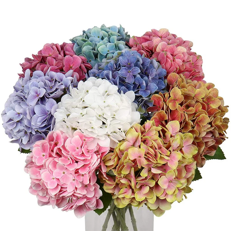 

Fake Hydrangeas 24.8" Large Artificial Hydrangea Flowers Silk Hydrangea for Wedding Bouquet Home Party Decration
