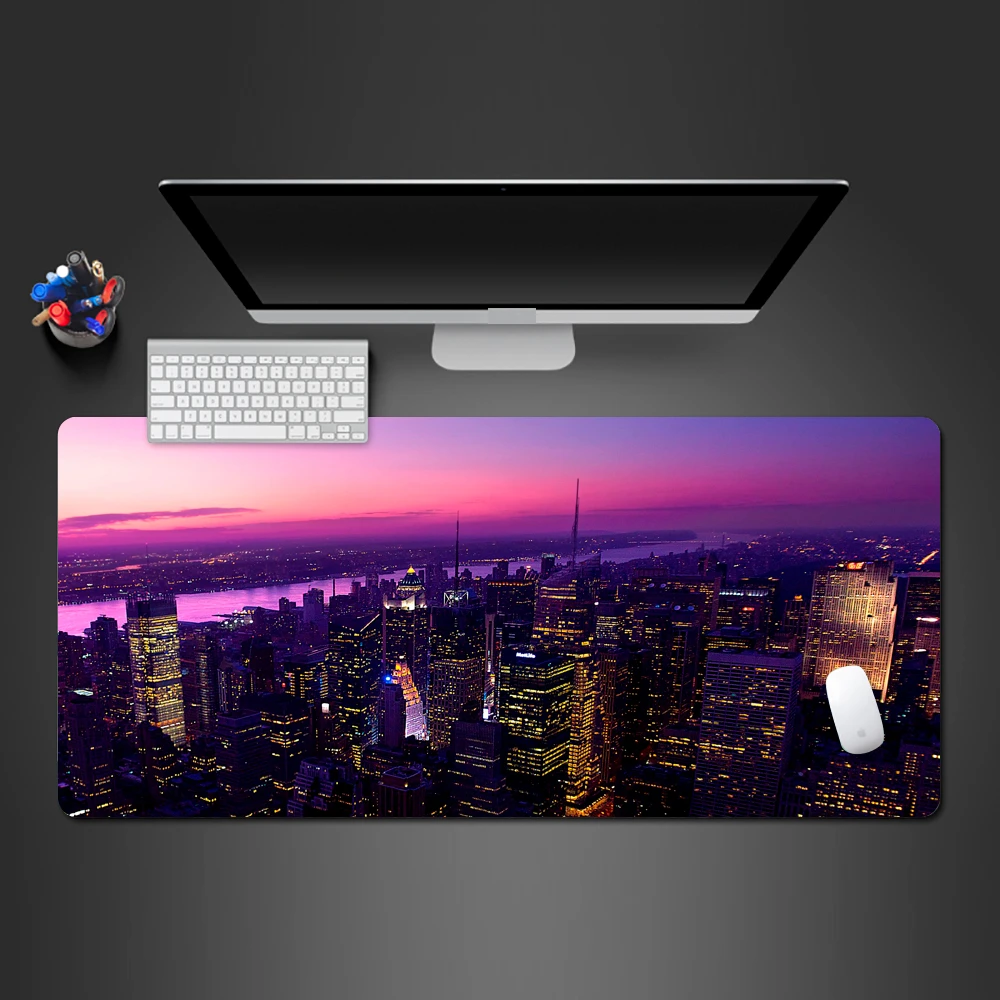 

In The Sunset Under The City Mouse PadProfessional Gamer Players Mouse Table Mats To The Computer Game Mousepad Landscape