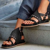 womens sandals bohemia retro style woman cross strap flats ladies open toe shoes summer female comfortable plus size footwear