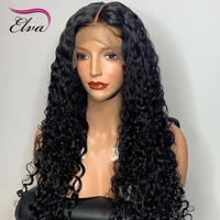 pre plucked human hair lace front wigs for black women 13x6 bleached knots wigs with baby hair curly 360 lace frontal wig elva