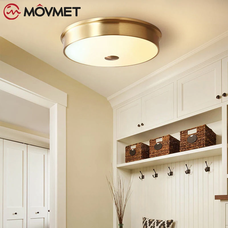 

Стеклянный абажур из чистой меди для гостиной, круглые золотые лампы, современные люстры Lamparas De Techo Plafondlamp светодиодный ная потолочная лампа