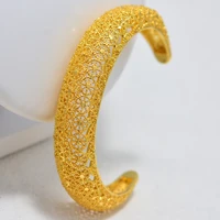 1pcs dubai arab wedding bracelet bangles for women girl indian gold braceletsbangles copper ball cuff bangles bridal jewelry