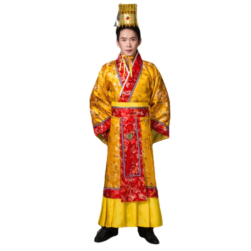Костюм для взрослых китайская одежда Hanfu мужчин костюм императора короли