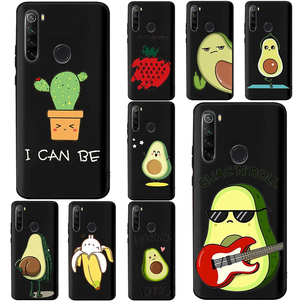 Кактус клубника черный корпус для Redmi 8 9 8A K30 Note 8T 9S Pro 10X 4G 5G Мягкий силиконовый