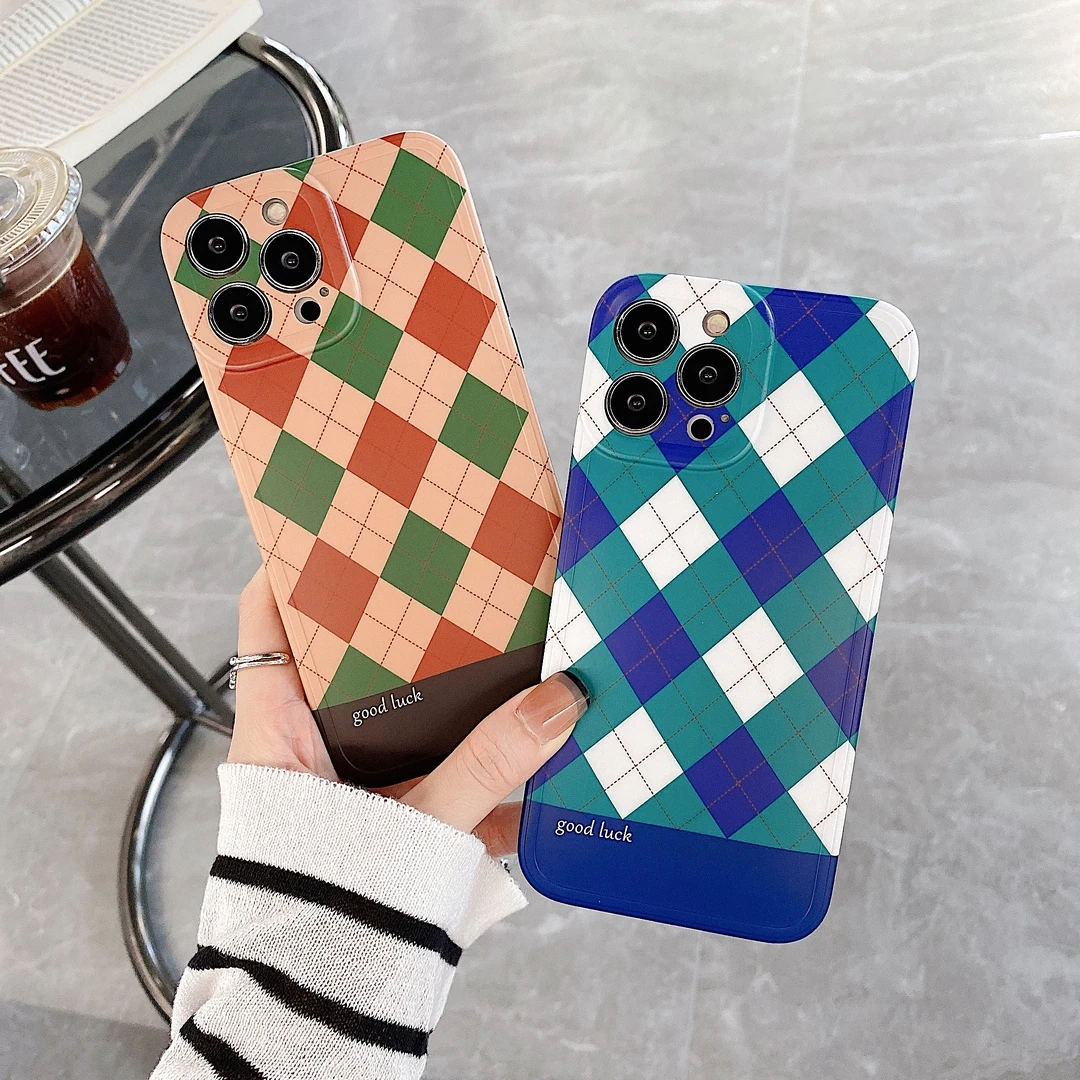 

Цветной бриллиантовый решетчатый чехол для телефона IPhone 13Promax 13 7Plus X XS XR XSMAX 11 12 11Promax 12Promax