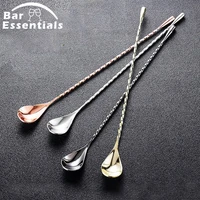 cocktail spoon bar spoon stainless steel mixing cocktail spoon teadrop spoon stir spoon bar tool bartender tools