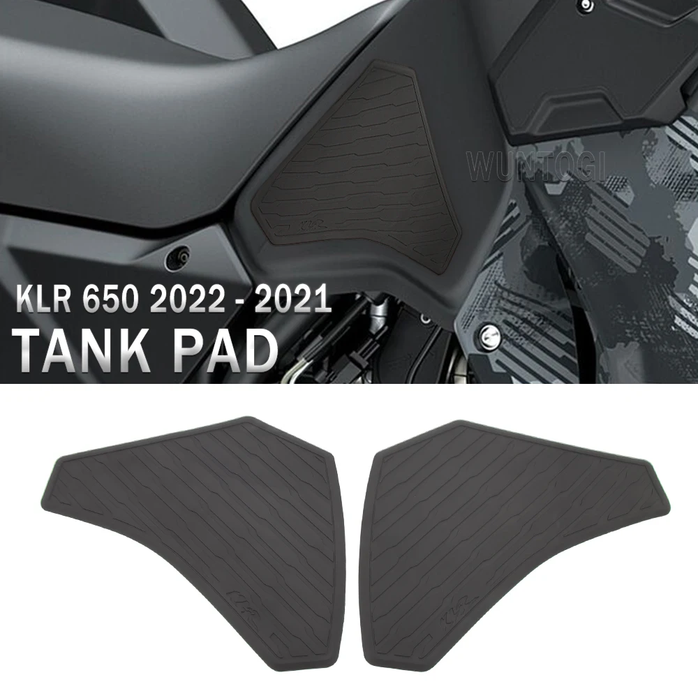 For Kawasaki KLR 650 KLR650 2021 2022 Side Fuel Tank pad Tank Pads Protector Stickers Decal Gas Knee Grip Traction Pad Tankpad