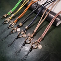 stleather love mobile phone lanyard strap for iphone huawei redmi samsung xiaomi mobile phone id card long rope string