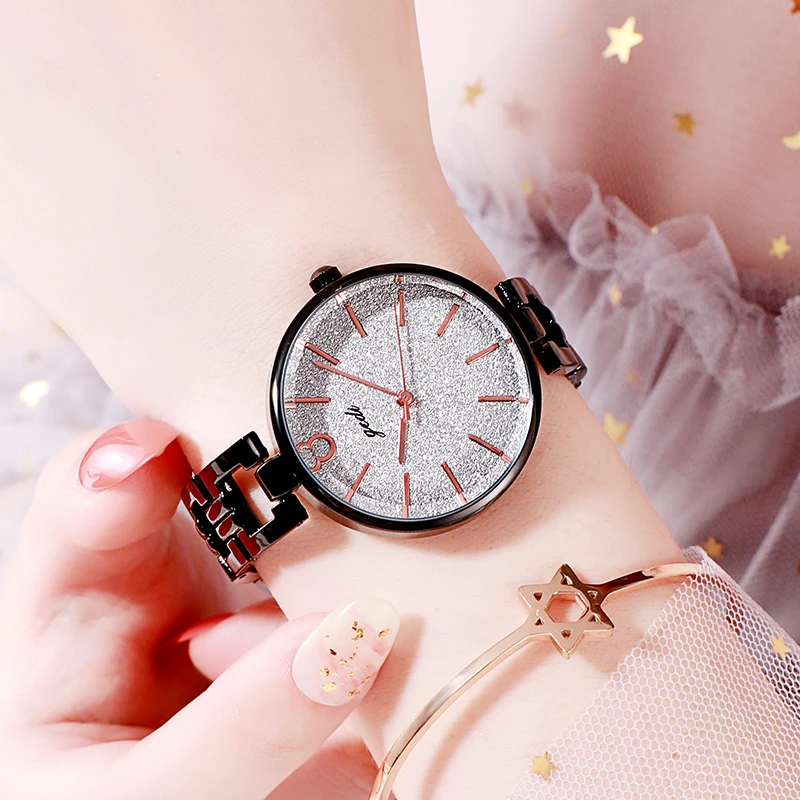 Часы женские кварцевые наручные Роскошные водонепроницаемые Модные в стиле ins с