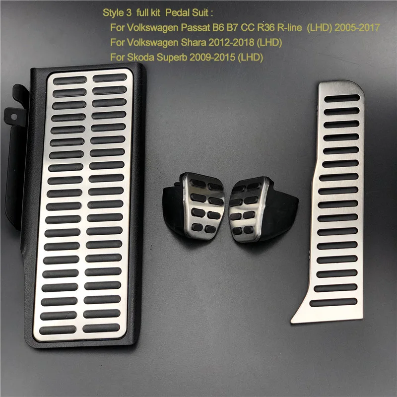 style 3 MT 4pcs Автомобильные аксессуары подножка газа педаль тормоза педаль сцепления для Skoda Octavia A5 роскошный для сиденья Altea Leon TOLEDO для Audi A3 TT - Название цвета: style 3 MT 4pcs
