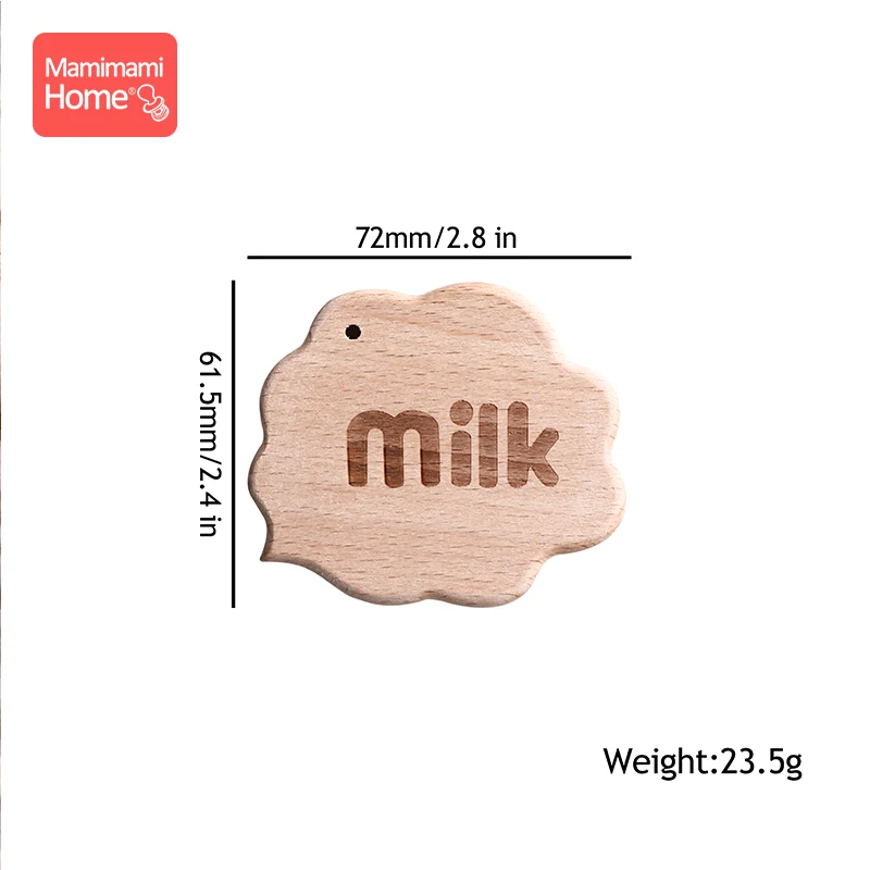 milk 1 шт. деревянный Прорезыватель деревянная подвеска для соски цепочка детские товары животные деревянные пустые грызуны Детские Прорезыватели рождения медсестры подарки игрушки - Цвет: milk