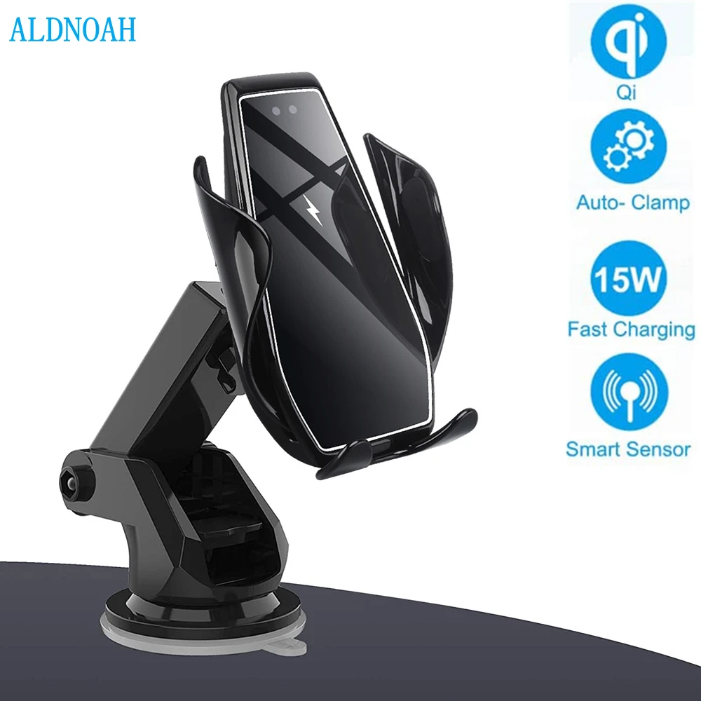 

15W Qi Wireless Car Charger Automatic Clamping Fast Charging Air Vent Mount Holder for iPhone 12 11 XS XR X 8 Samsung S20 S10 S9