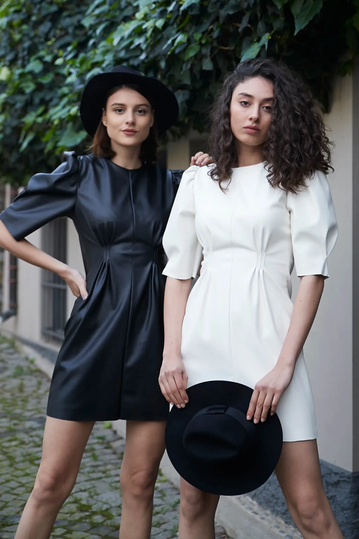 Женское черное кожаное платье | Женская одежда