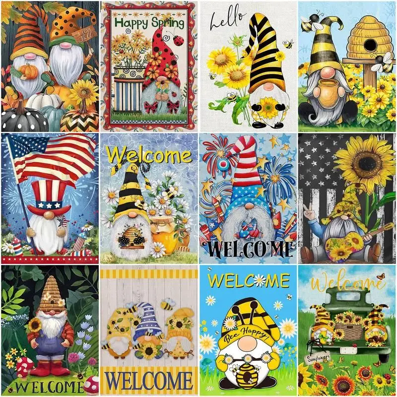 

GATYZTORY Oil Paint By Numbers Children Christmas Cartoon Santa Claus Gift DIY Painting By Number Kits Acrylic Draw On Canvans