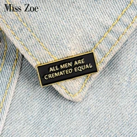 equality enamel pin custom black tag brooches badges bag shirt lapel pin buckle simple quotes jewelry gift for kids friend