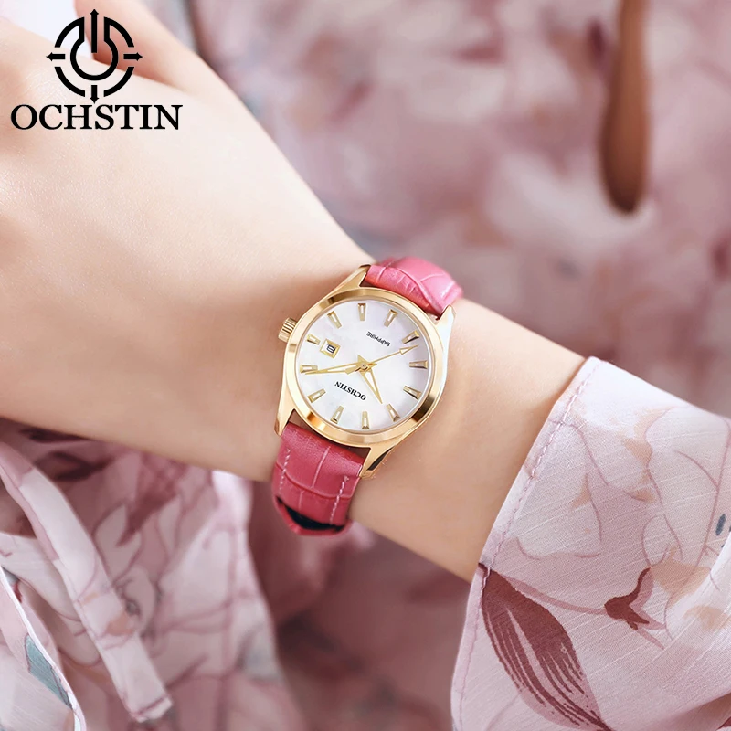 Часы женские кварцевые с жемчужным корпусом 8 мм |