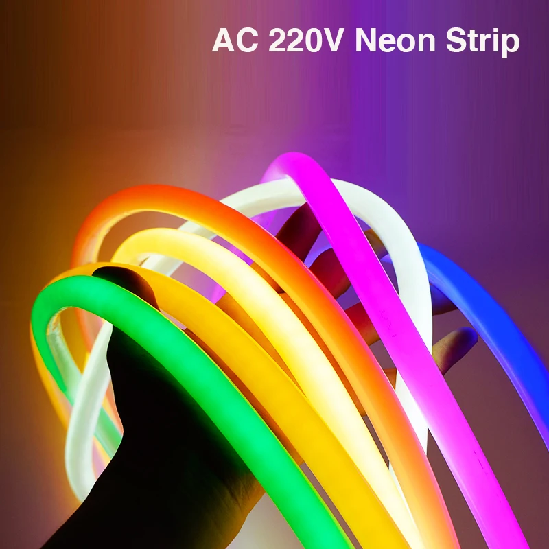 

Neon Strip 220V Waterproof Outdoor Garden Decor 14mm Round Tube 120Leds 2835 Led Strip Rope Light White/Ice Blue/Red/Pink/Yellow