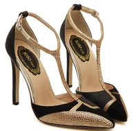 rhinestone spike heel womens sandals toe narrow band strap high heels sandals summer women